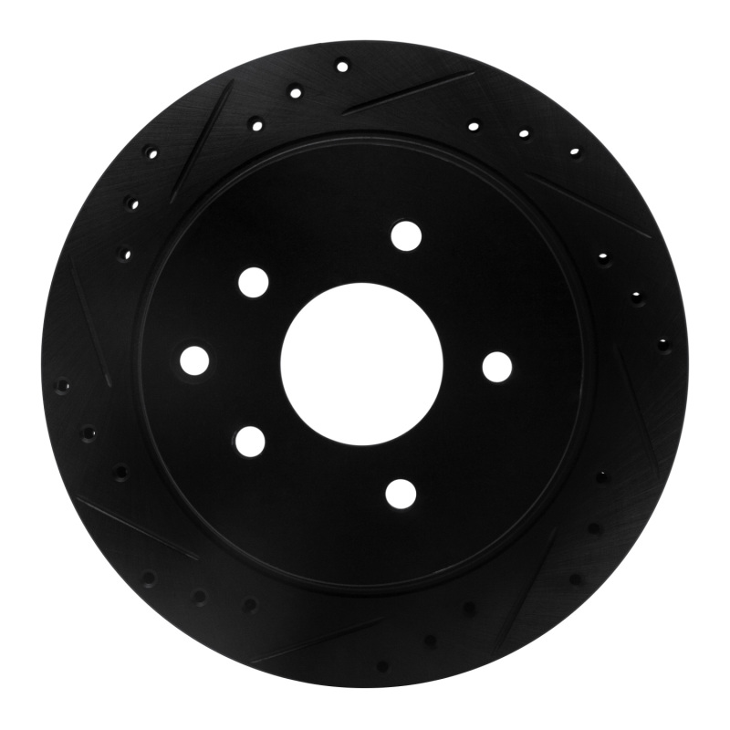 Infiniti Q45 Brake Rotor (1) - Rear Left - R1 Concepts - Drilled & Slotted - Black - `93-`01